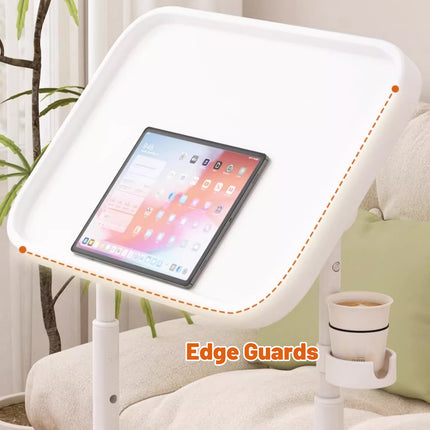 Adjustable Height Mobile Desk with Tilt Tabletop for Home Office