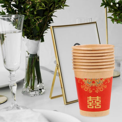 500PCS Printed Paper Coffee Cups for Wedding Water Hot Cold Decor