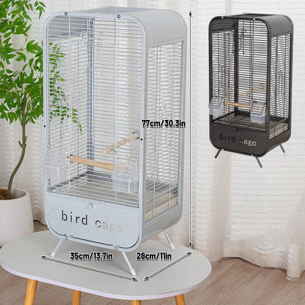 Metal Parrot Bird Cage Durable Spacious with Feeder for Parrots Birds Viewing