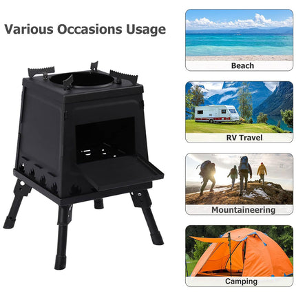 Camping Cassette Stove Portable Windproof Folding Gas Burner For Outdoor BBQ