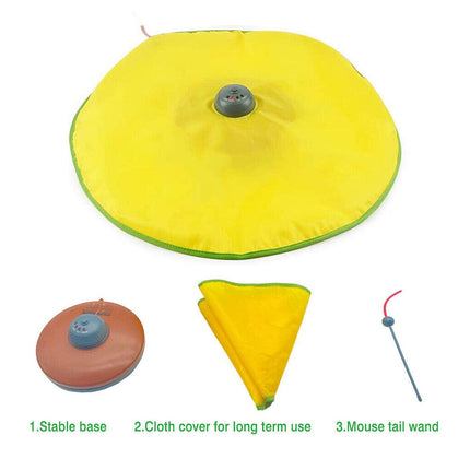 Interactive Electric Cat Toy with Rotating Wand and Nylon Cover 4 Speed Modes