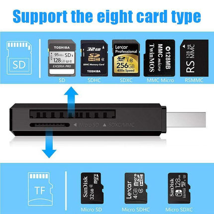 2 In 1 USB 3.0 Card Memory Reader High Speed SD SDHC SDXC Micro Writer Adapter - Aimall