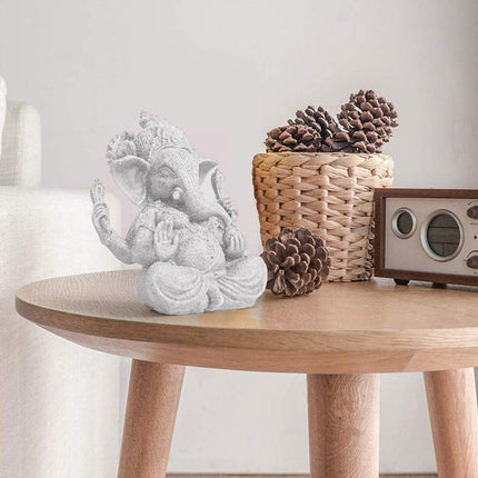 Resin Buddha Statue Carved Ornament Wealth God for Home Office Altar Decorative