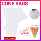 100PCS Clear Cone Cello Bags for Lollies Chocolates Party Gifts Wrapping 16x30cm