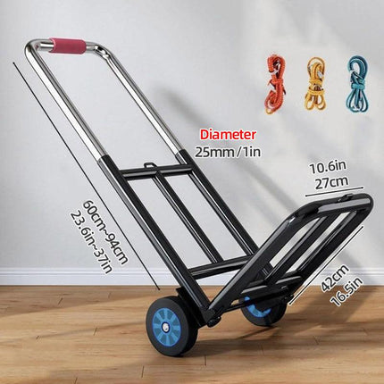 Folding Portable Shopping Cart Trolley Luggage Trolley for Travel Grocery Use