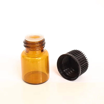 5pcs 2ml-5ml Amber Glass Orifice Reducer Bottles Sample Vial Dram Essential Oils