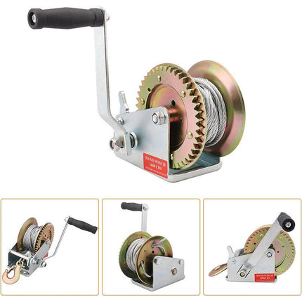 1200 lbs Hand Winch 8M Steel Wire Rope Hand Winch Manual Car Boat Trailer Camper