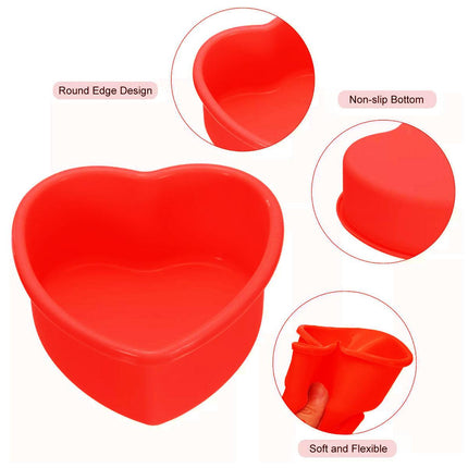 4pcs Simple Love Silicone Cake Moulds Baking Molds for Cupcakes and Desserts