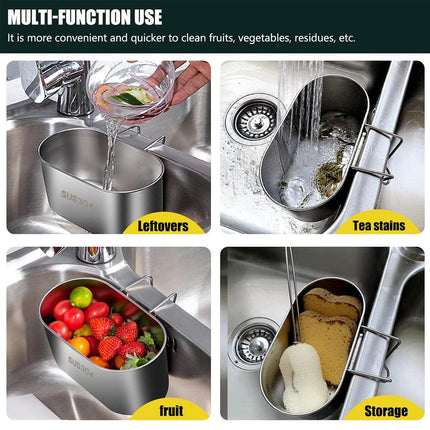 Kitchen Drain Basket 304 Stainless Steel Sink Drain Strainer Basket Food Catcher