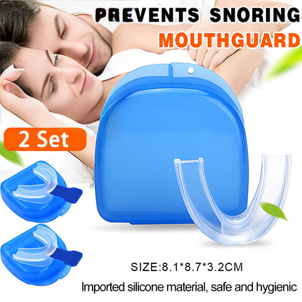 2PCS Anti Snore Stop Snoring Sleep Apnea Mouthpiece Tray Stopper Mouthguard