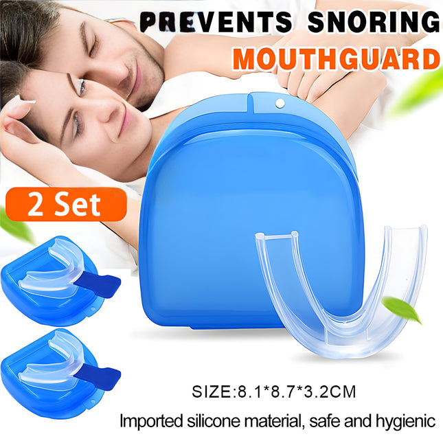 2PCS Anti Snore Stop Snoring Sleep Apnea Mouthpiece Tray Stopper Mouthguard