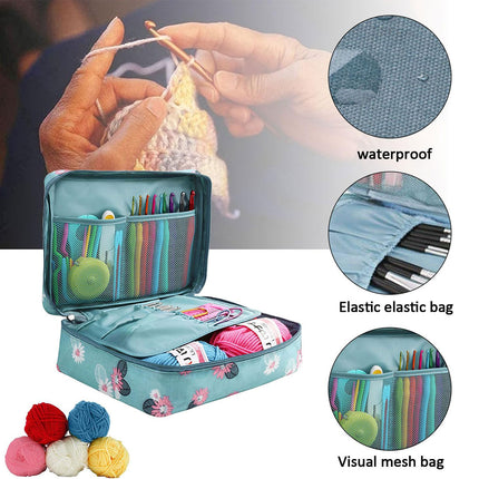 Beginner Crochet Yarn Set with Storage Case for DIY Scarf Hat Making Supplies