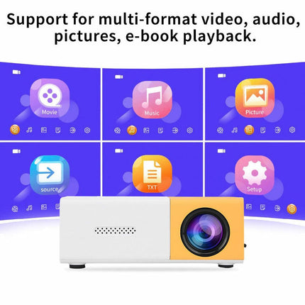 Portable Mini Pocket Projector LED Home Cinema HD 1080P HDMI Remote Control