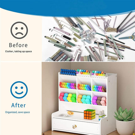 Office Desk Organizer Storage Drawer Pen Pencil Holder DIY Case Storage Rack