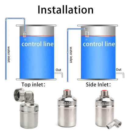304Stainless Steel Float Ball Valve Automatic Water Level Control Kitchen Faucet