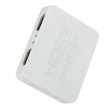 HDMI 1In 2Out 1080P 4K HDCP Stripper Splitter Power Signal Amplifier White - Aimall