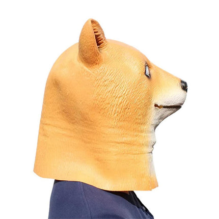 Funny Yellow Dog Animal Headgear Costume Spooky Party Props for Cosplay Fun
