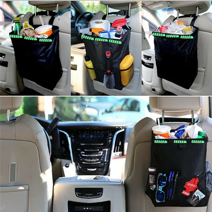 Waterproof Car Trash Bag Litter Can Garbage Waste Bin Seat Organizer Storage Box