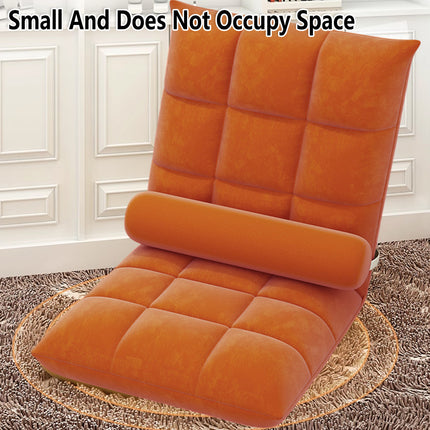 Artiss Floor Lounge Sofa Bed Chair with Lumbar Pillow Folding Adjustable Cushion