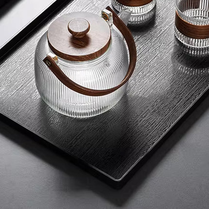 12Pcs Rectangular Plastic Tray Hotel Restaurant Tea Cup Teapot Cafe Serving Set