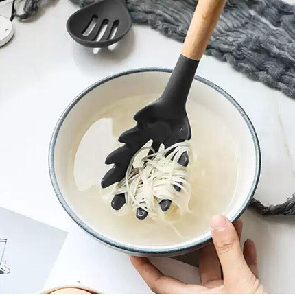 Set Of 12 Silicone Utensils Set Wooden Cooking Kitchen Baking Cookware Au  Stock