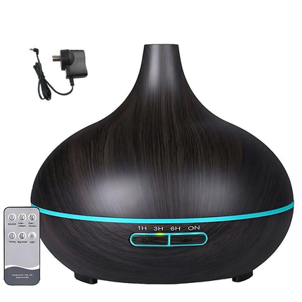 7 Led Light Aromatherapy Diffuser Aroma Essential Oil Air Humidifier Wood Grain