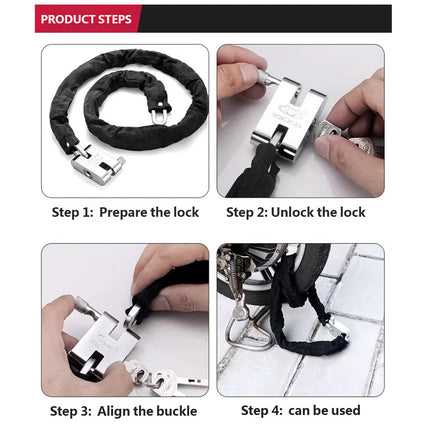 Heavy Duty Combination Padlock Chain High Security Anti Theft Lock For Gate Bike
