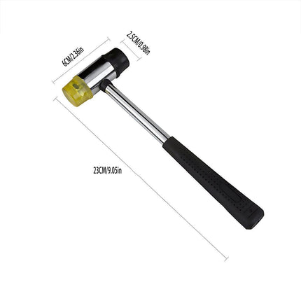25mm Rubber Mallet Soft Face Hammer Double Side Grip Handle Shaft DIY No Harm