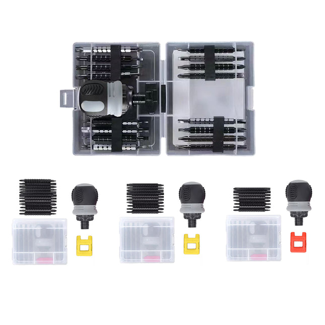 Ratchet Screwdriver Set with Sleeve Dual Head Screwdriver Expansion Cross Bits