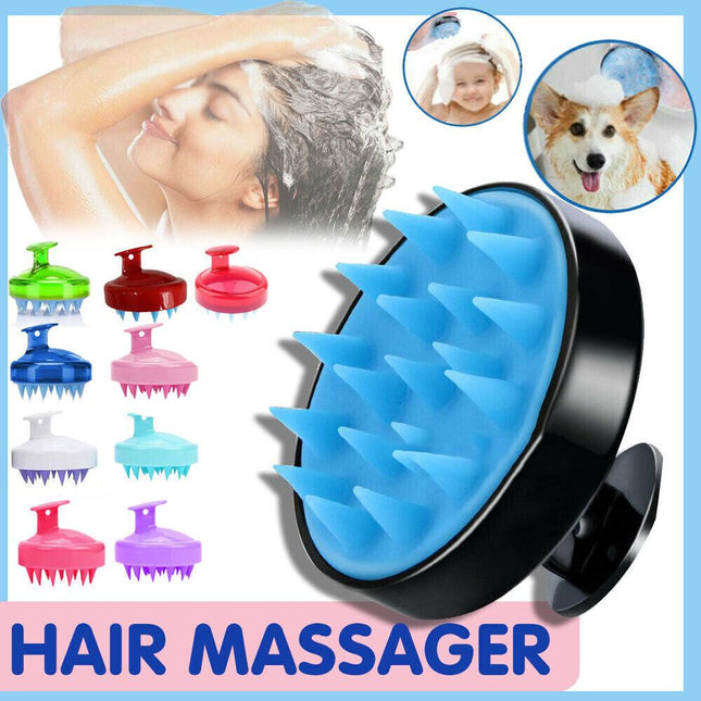 Silicone Scalp Shampoo Massage Brush Shower Washing Massager Head Hair Comb Au - Aimall