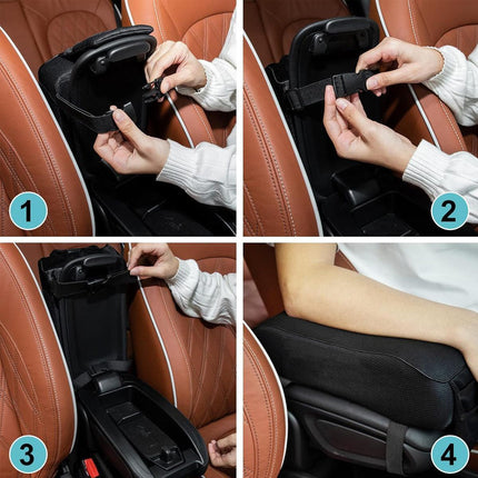 Universal Memory Foam Car Armrest Cushion Cover Height Pad Central Control Cover