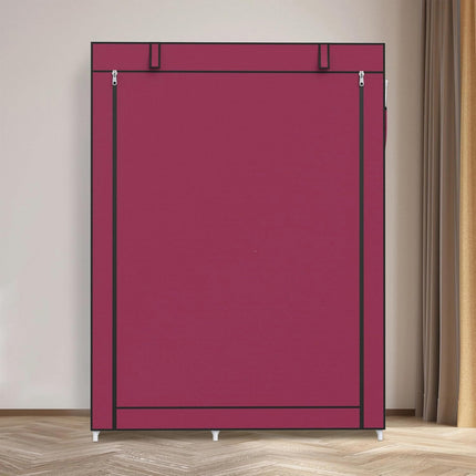 Simple Steel Frame Wardrobe with Non-Woven Fabric Cover for Clothes Storage Use