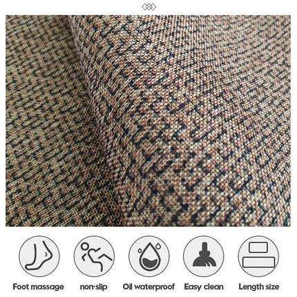2PCS Absorbent Kitchen Floor Mat Non Slip Foldable Linen Rug with Rubber Backing