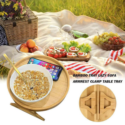 Wooden Sofa Foldable Tray Clip-on Sofa Armrest Tray Coffee Drink Snacks Holder - Aimall