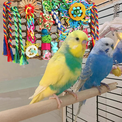 Bird Parrot Cage Toy Colourful Rattan Balls Puzzle Net Bird Supplies Accessories
