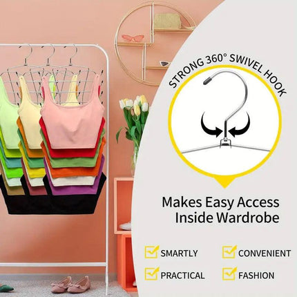 2pcs 8 Tier Metal Clothes Hanger Underwear Storage Organizer Stainless Steel
