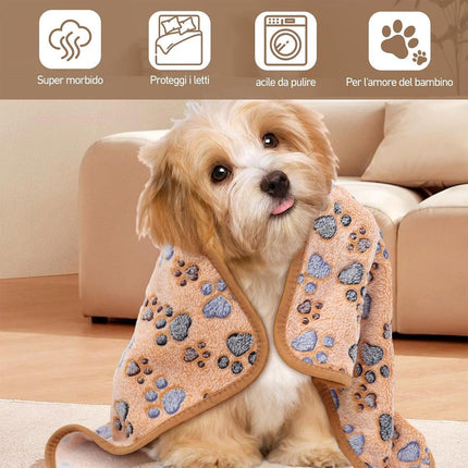 Small Pet Mat Paw Print Cat Dog Puppy Fleece Soft Pet Blanket Bed Cushion