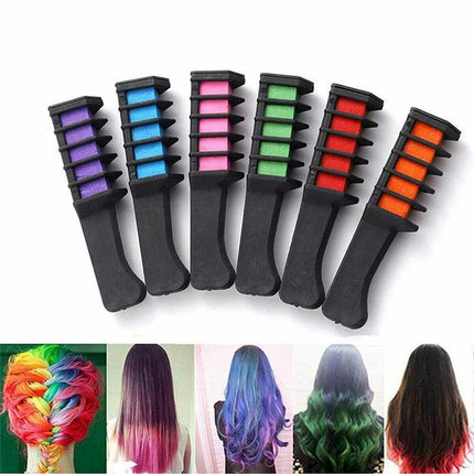 10 Colors Hair Chalk Comb Kit Temporary Dye for Kids' Fun & Parties - Aimall