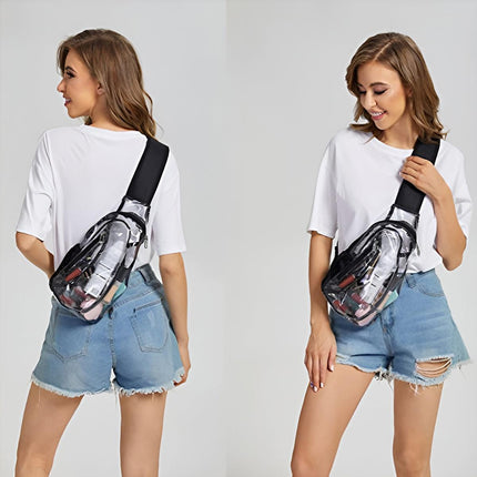 Transparent Chest Bag Outdoor Sports Crossbody Satchel Travel Gym Storage Bag