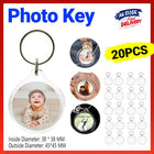 20PCS Keyring Clear Acrylic Photo Key Chain Picture Frame Blanks DIY Rings Gifts