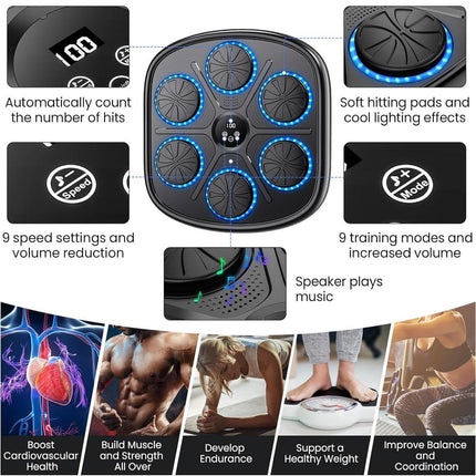 Smart Bluetooth Electronic Music Boxing Wall Target Training Punching Machine