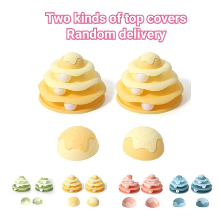 Funny Cat Toy Pet Toys Plastic Tower Interactive Track Ball Playing Game 3 Level