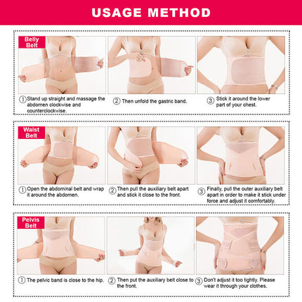 3 In 1 Abdomen Tummy Band Pelvis Belly Postpartum Belt Wrap Support Shapewear