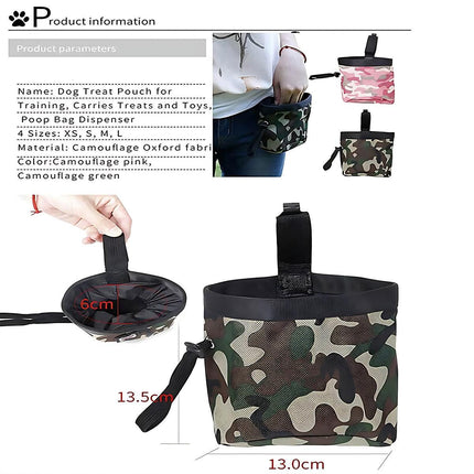 Puppy Pet Dog Obedience Training Treat Bag Feed Pouch & Training Whistle Clicker