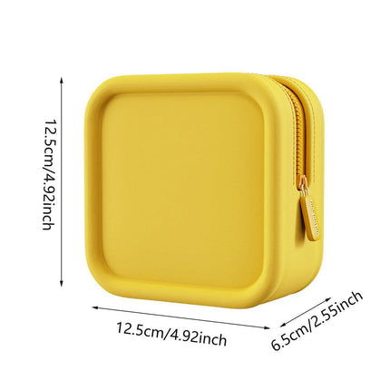 Yellow Portable Cosmetic Bag Travel Organiser Toiletry Case for Makeup Storage