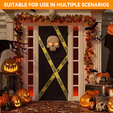 5PCS 100M Caution Warning Tape 75mm Yellow Black PE for Construction Marking