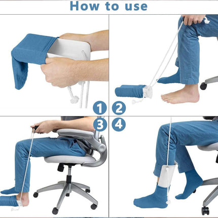 Sock Aid Helper for Elderly Pregnant Women No Bend Corded Easy Sock Threader