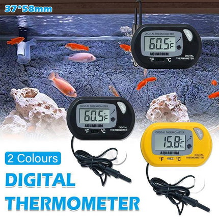 Aquarium Thermometer LCD Digital Aquarium Fish Tank Water Temperature Marine - Aimall