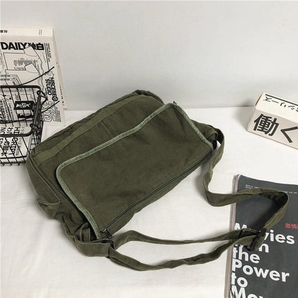 Green Messenger Shoulder Bag for Men Women Casual Work Travel and Daily Use