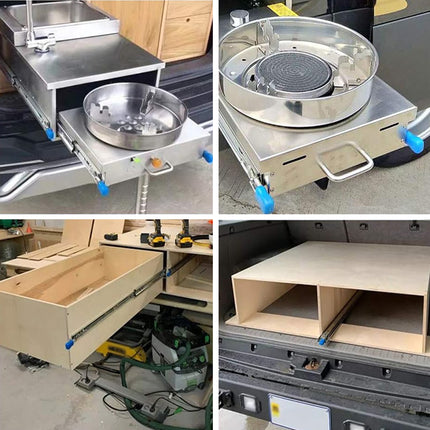 1 Pair Locking Drawer Slides Heavy Duty 120kg Runners Trailer 16 18 20 22 Inch